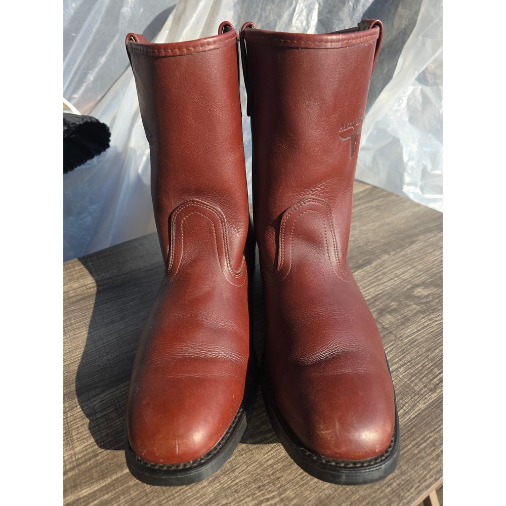 1117 Mason Western Men BrnLeather Roper Boots Vibram Sole MadeinUSA 9.5Dvintage